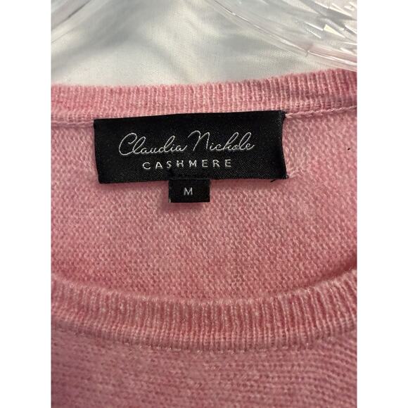 Claudia Nichole 100% Cashmere Crew Neck Tunic Sweater Pink - Size Medium - Picture 2 of 6